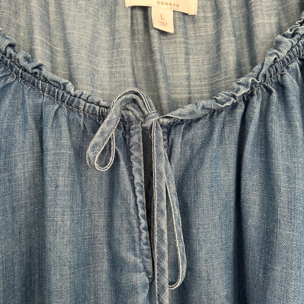 Women's Blue Embroidered Top - Picture 4 of 6